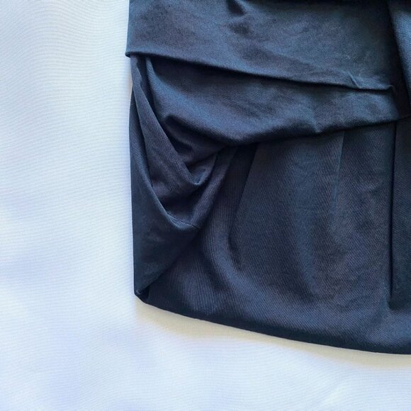 MELOW BY MELISSA BOLDUC NAVY HIGH RISE BUBBLE HIGH LOW MIDI SKIRT - 6 - Picture 9 of 9